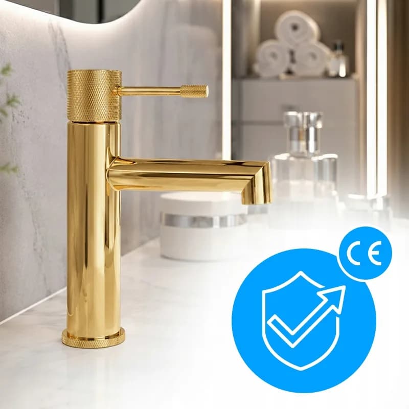 Mitigeur de lavabo bas pour vasque à poser Bona doré – photo 4