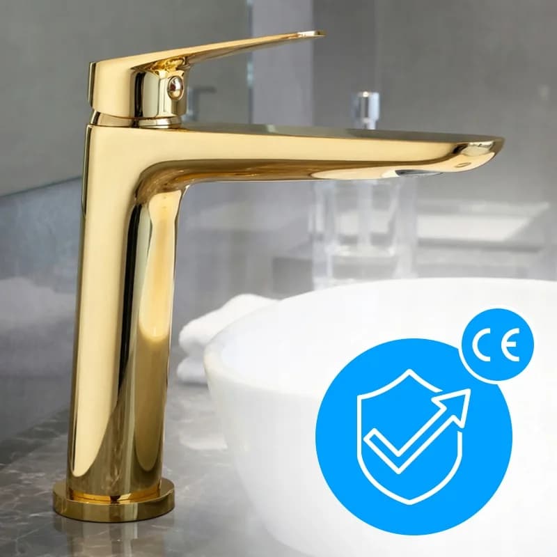 Mitigeur de lavabo bas pour vasque à poser Greta doré – photo 4
