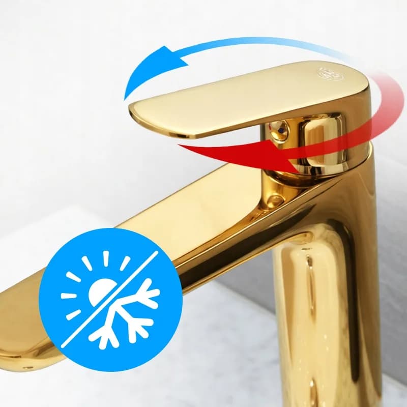 Mitigeur de lavabo bas pour vasque à poser Greta doré – photo 5
