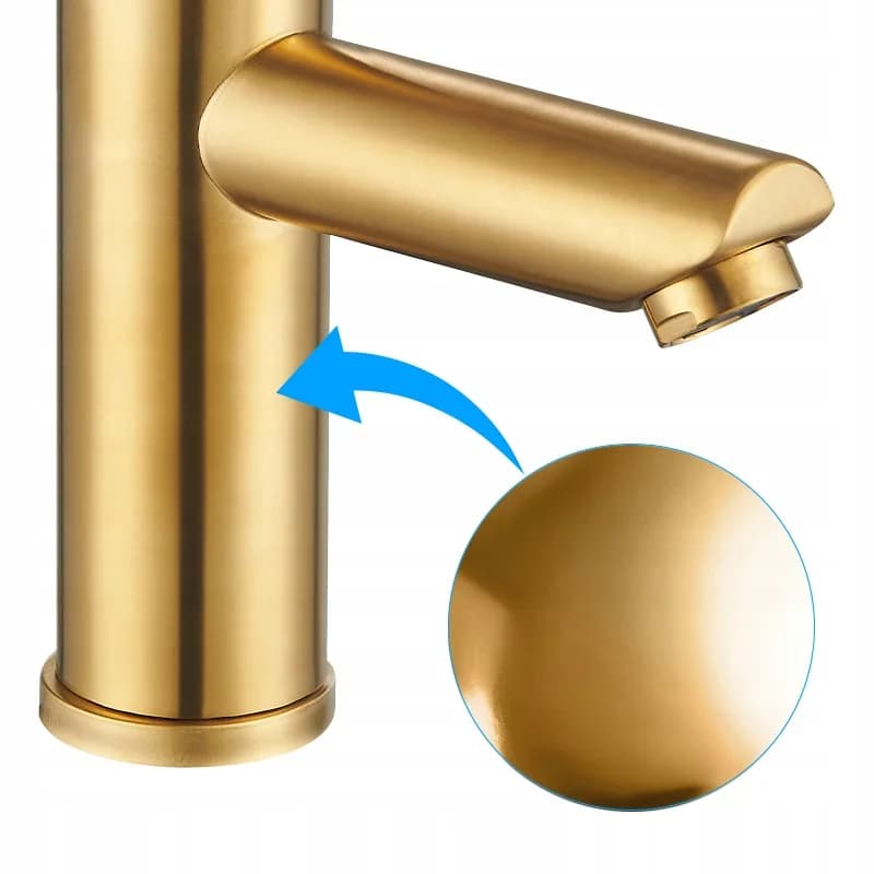Mitigeur de lavabo bas pour vasque à poser Arley doré – photo 6