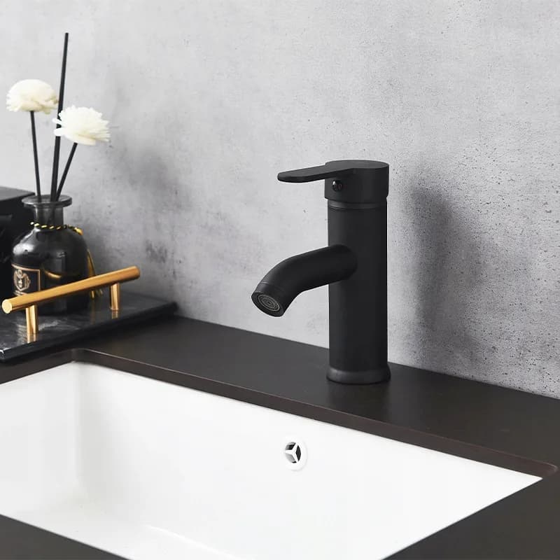 Mitigeur de lavabo bas pour vasque à poser Cuba noir – photo 6
