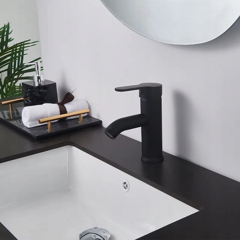 Mitigeur de lavabo bas pour vasque à poser Cuba noir – photo 2