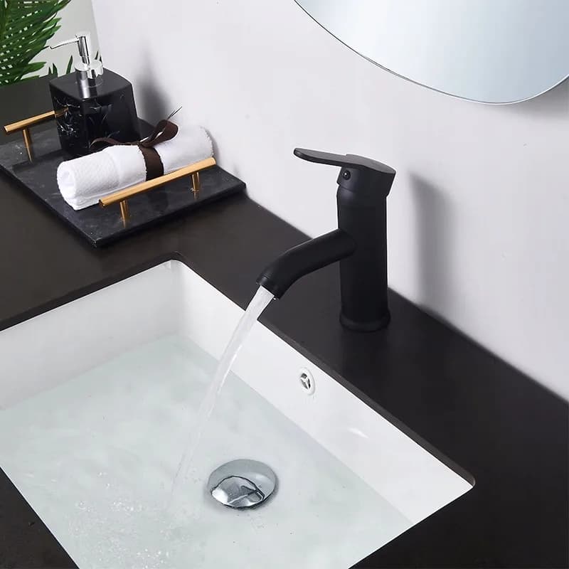 Mitigeur de lavabo bas pour vasque à poser Cuba noir – photo 5