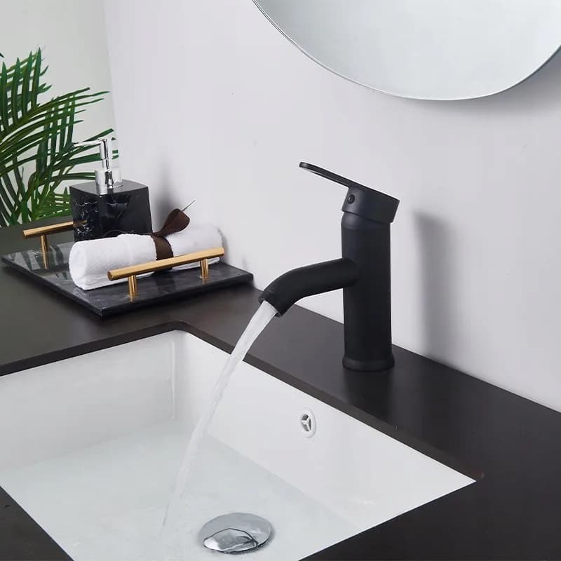 Mitigeur de lavabo bas pour vasque à poser Cuba noir – photo 3