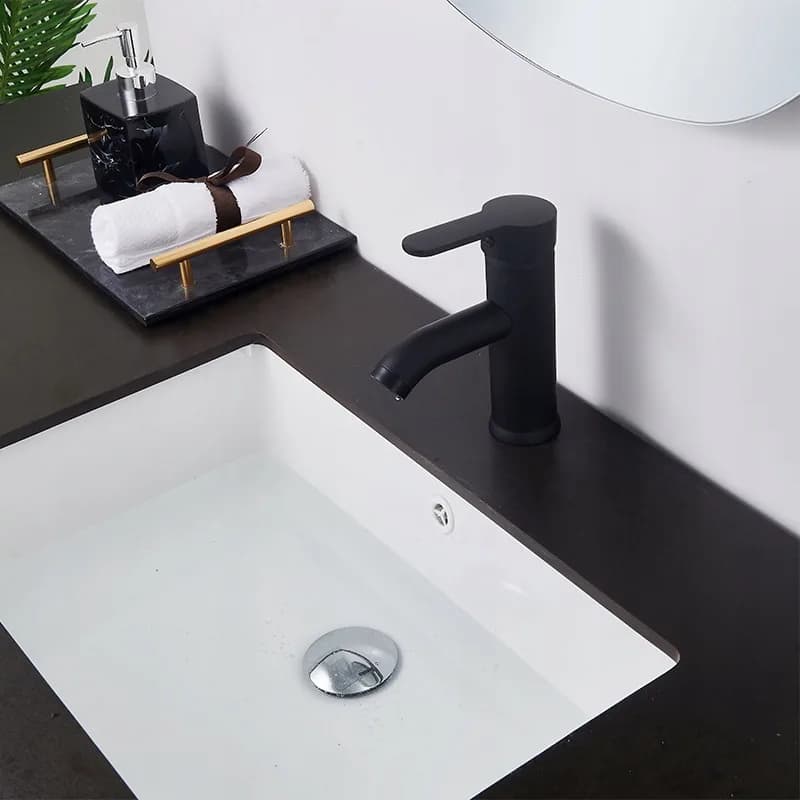 Mitigeur de lavabo bas pour vasque à poser Cuba noir – photo 4