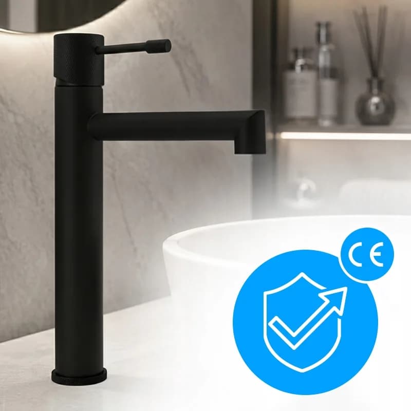 Mitigeur de lavabo haut pour vasque à poser Bona noir – photo 4