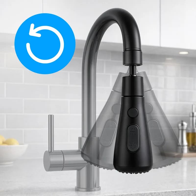 Rallonge de robinet avec aérateur 2 modes 360° PERL-2 noir – photo 3