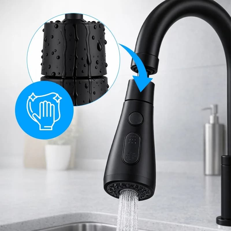 Rallonge de robinet avec aérateur 2 modes 360° PERL-2 noir – photo 5