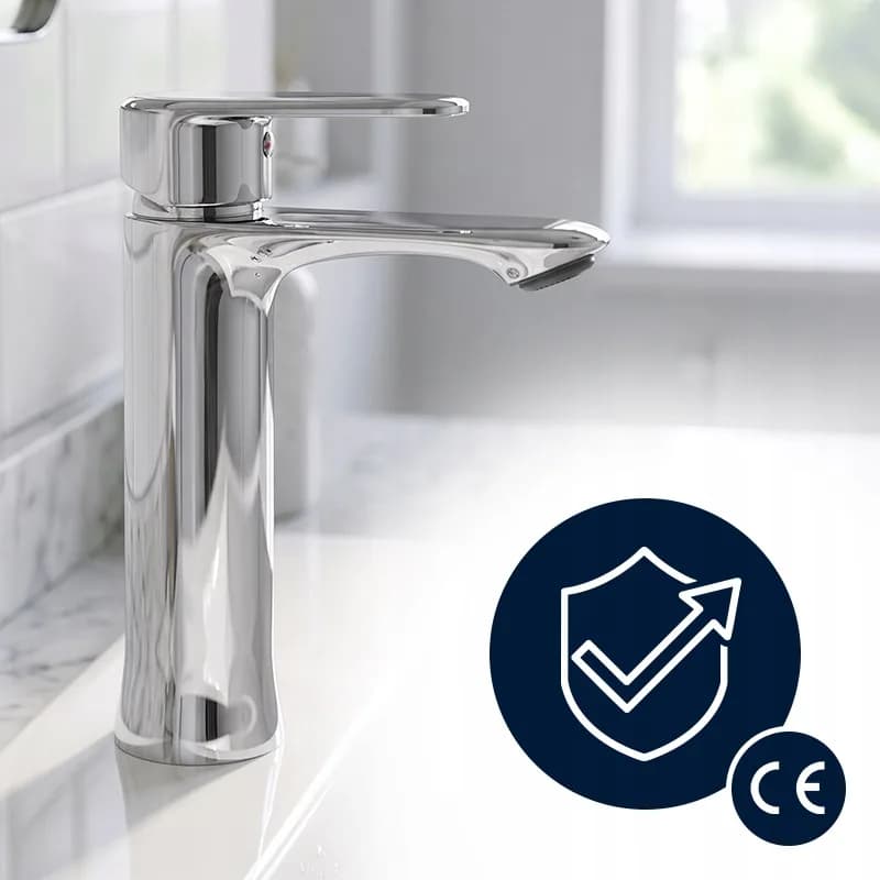 Mitigeur de lavabo bas pour vasque à poser avec aérateur Fargo chromé – photo 4
