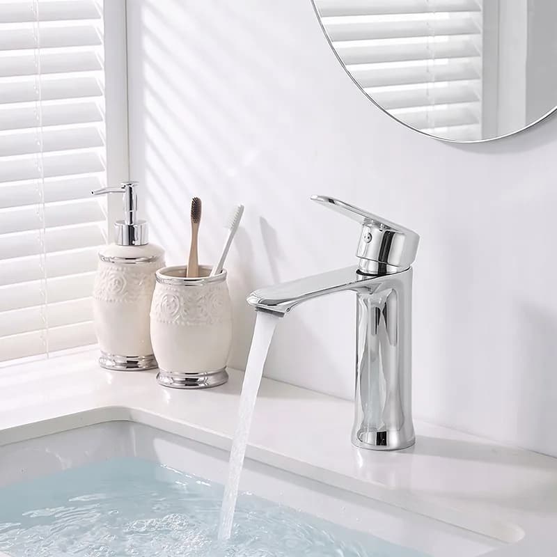 Mitigeur de lavabo bas pour vasque à poser avec aérateur Fargo chromé – photo 2