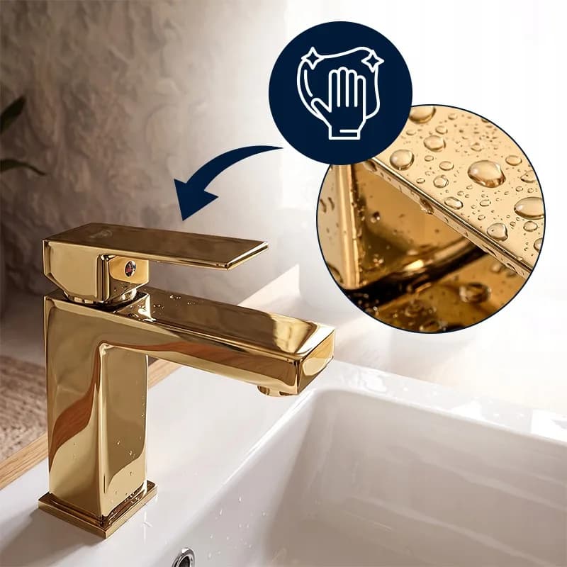 Mitigeur de lavabo bas pour vasque à poser avec aérateur F211C doré – photo 6