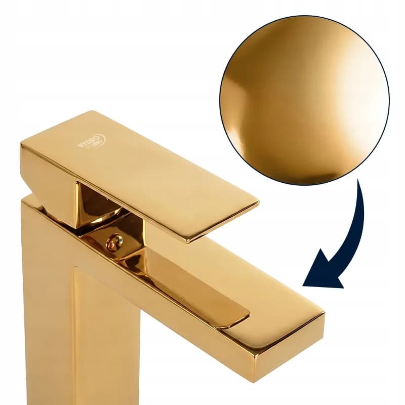 Mitigeur de lavabo bas pour vasque à poser avec aérateur F211C doré – photo 5