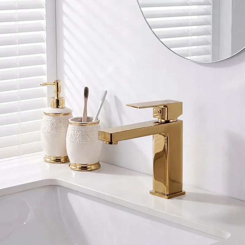 Mitigeur de lavabo bas pour vasque à poser avec aérateur F211C doré – photo 2
