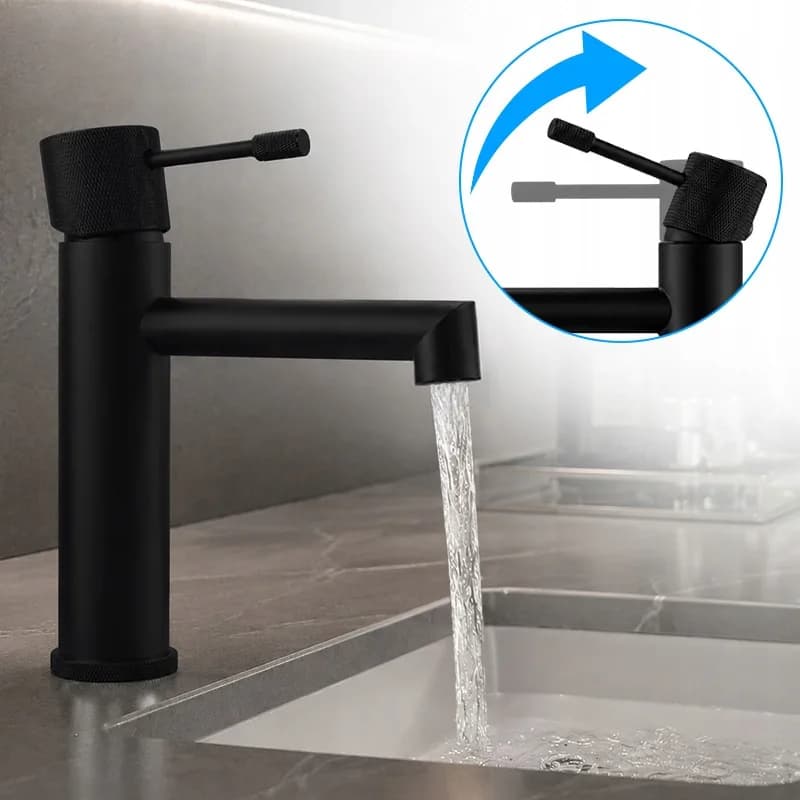 Mitigeur de lavabo bas pour vasque à poser Bona noir – photo 8