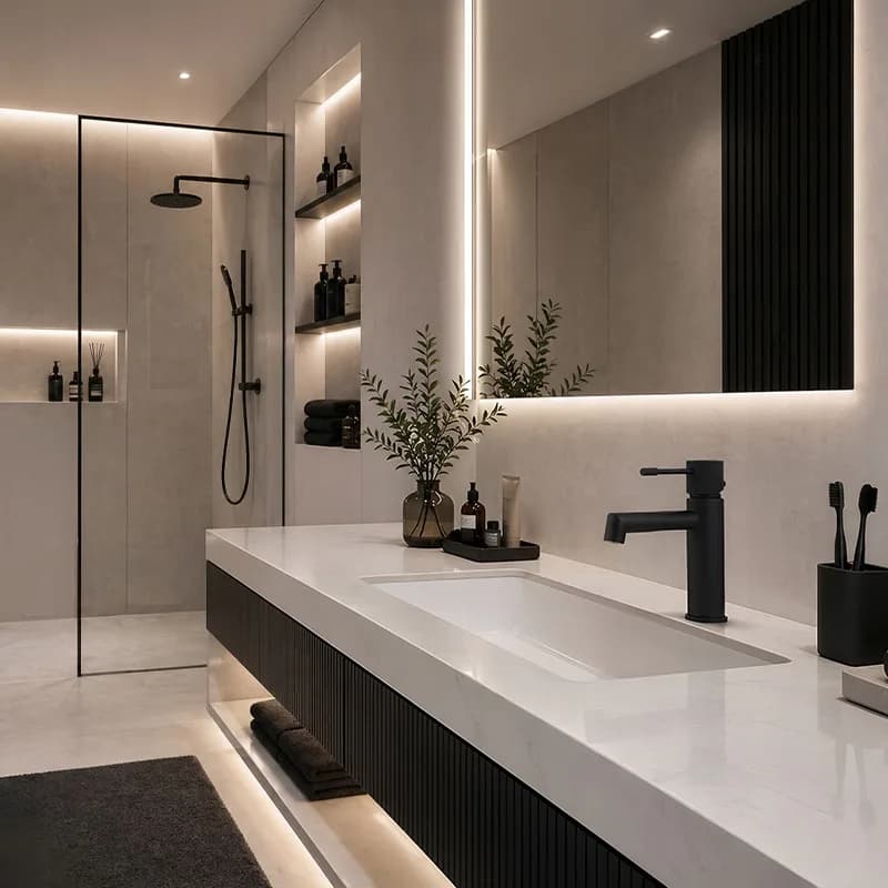 Mitigeur de lavabo bas pour vasque à poser Bona noir – photo 3