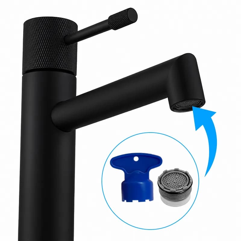 Mitigeur de lavabo bas pour vasque à poser Bona noir – photo 6