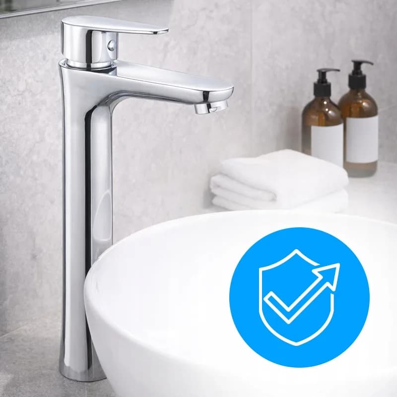 Mitigeur de lavabo pour vasque à poser avec aérateur Akron chromé – photo 4