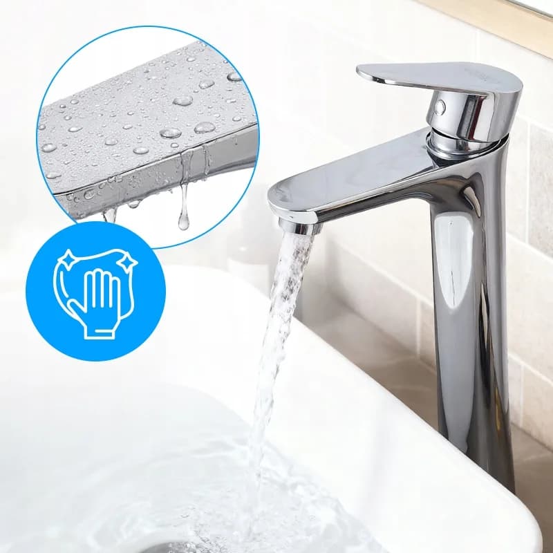 Mitigeur de lavabo pour vasque à poser avec aérateur Akron chromé – photo 6