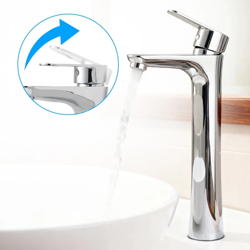 Mitigeur de lavabo pour vasque à poser avec aérateur Akron chromé – photo 7