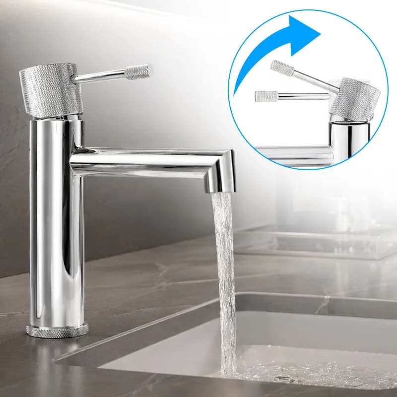 Mitigeur de lavabo bas pour vasque à poser Bona chromé – photo 8