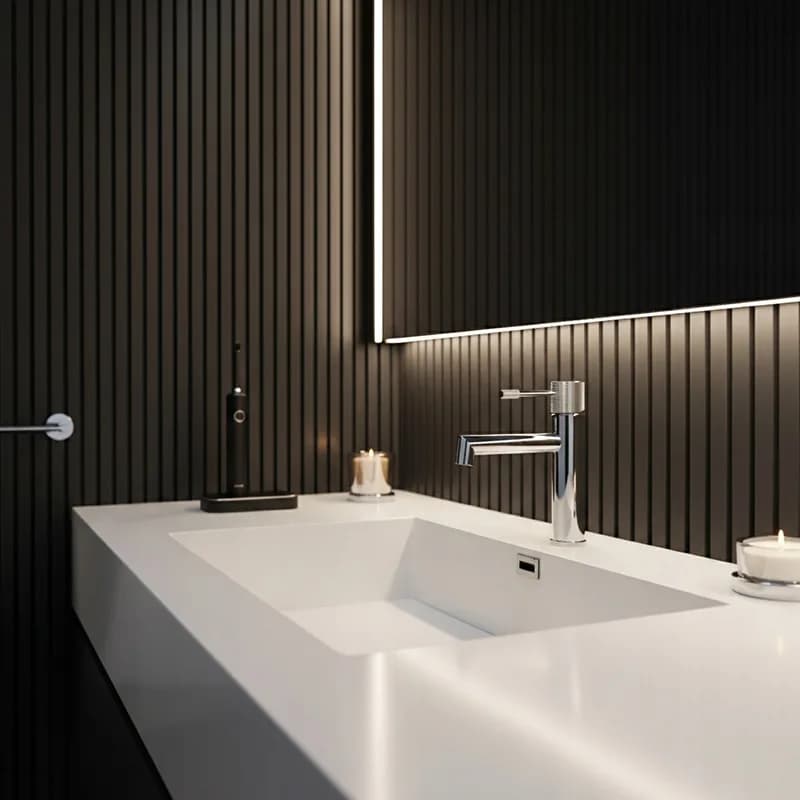 Mitigeur de lavabo bas pour vasque à poser Bona chromé – photo 2