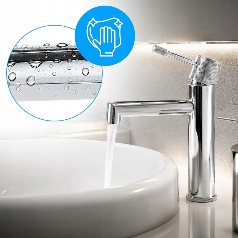 Mitigeur de lavabo bas pour vasque à poser Bona chromé – photo 7