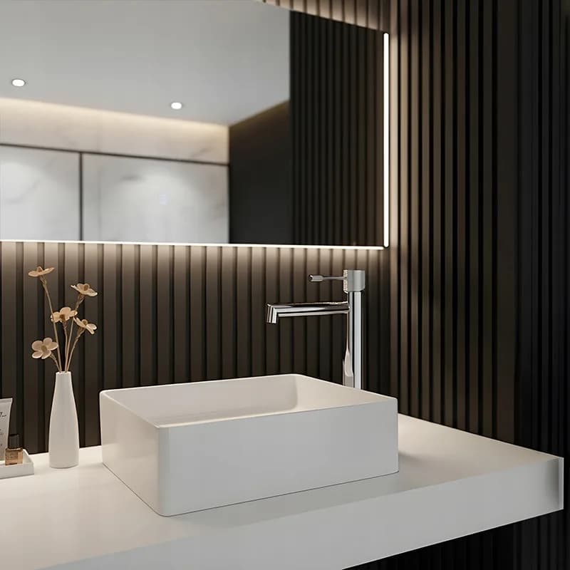 Mitigeur de lavabo haut pour vasque à poser Bona chromé – photo 2