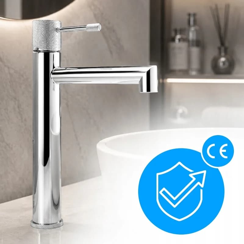 Mitigeur de lavabo haut pour vasque à poser Bona chromé – photo 4
