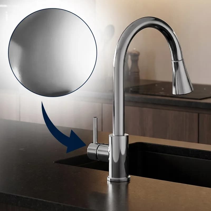 Mitigeur de cuisine à douchette extractible 360° à poser Lenox chromé – photo 7