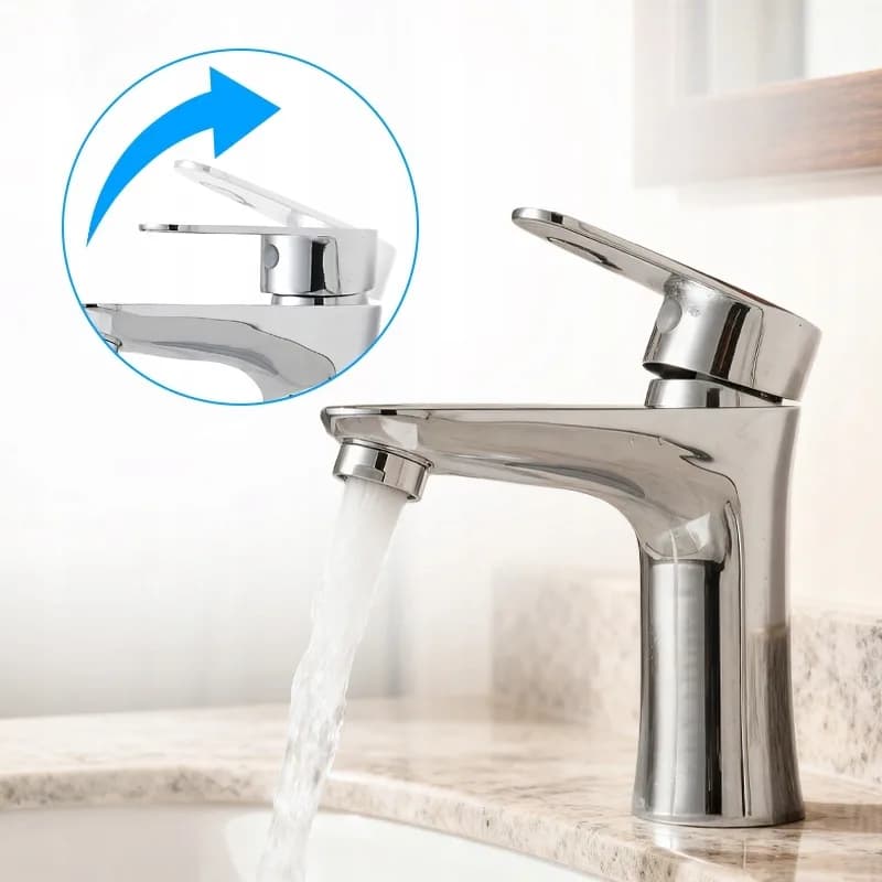Mitigeur de lavabo pour vasque à poser avec aérateur Akron chromé (réf. 36206) – photo 7