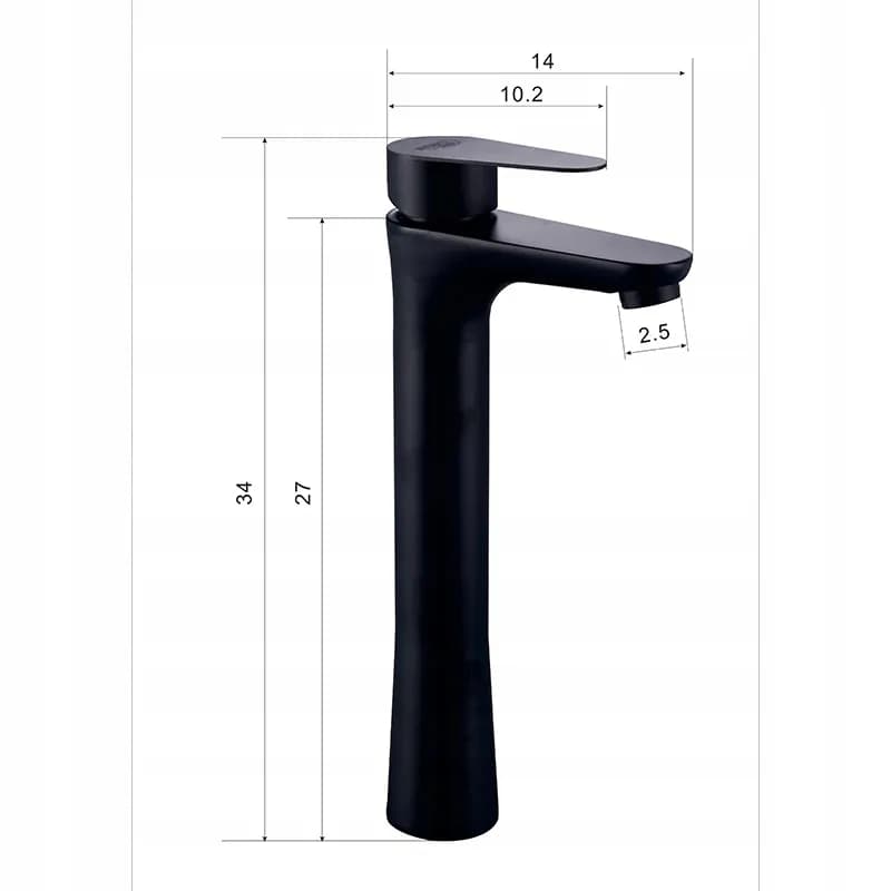 Mitigeur de lavabo pour vasque à poser avec aérateur Akron noir – photo 3