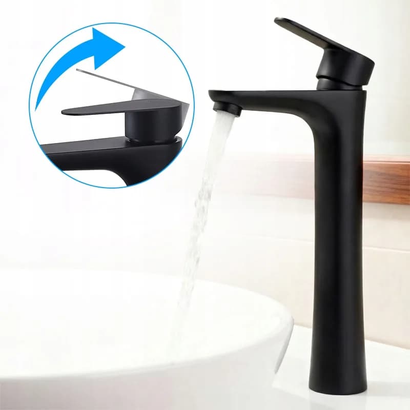Mitigeur de lavabo pour vasque à poser avec aérateur Akron noir – photo 7