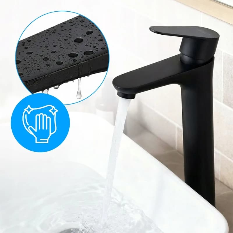 Mitigeur de lavabo pour vasque à poser avec aérateur Akron noir – photo 6