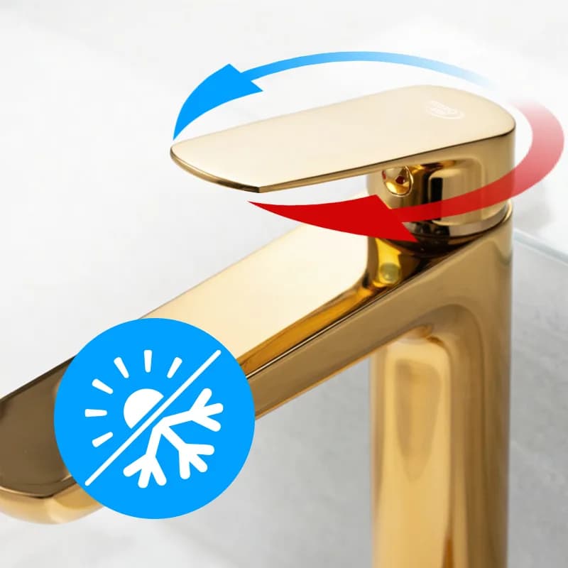 Mitigeur de lavabo haut pour vasque à poser Greta doré – photo 5