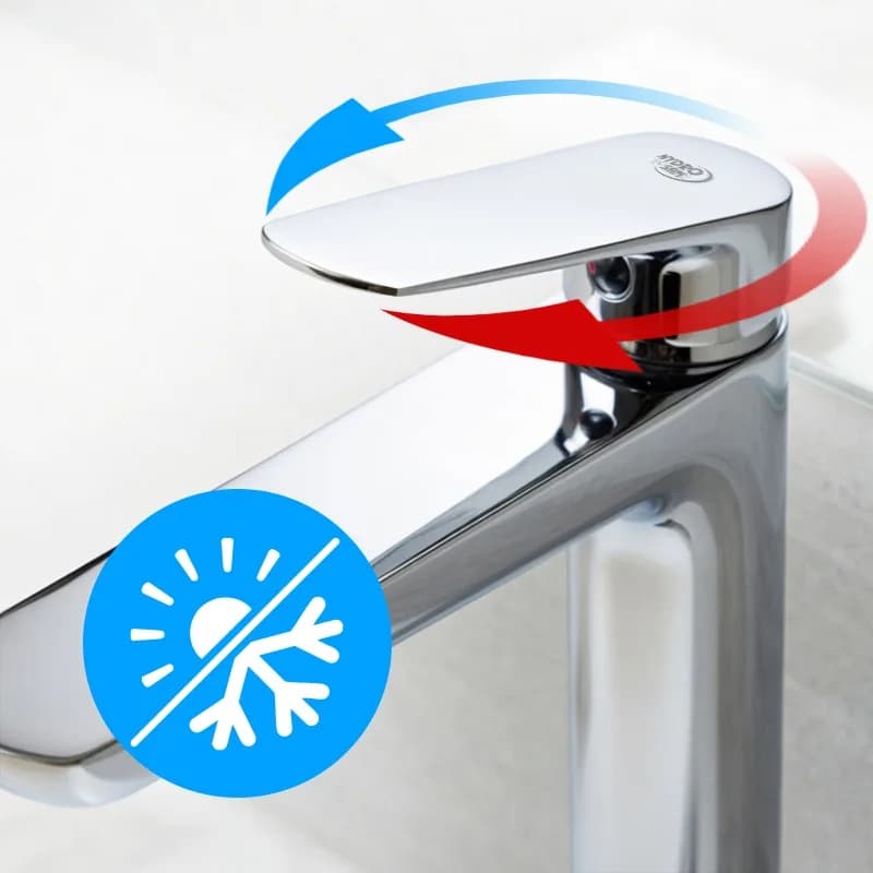 Mitigeur de lavabo haut pour vasque à poser Greta chromé – photo 5