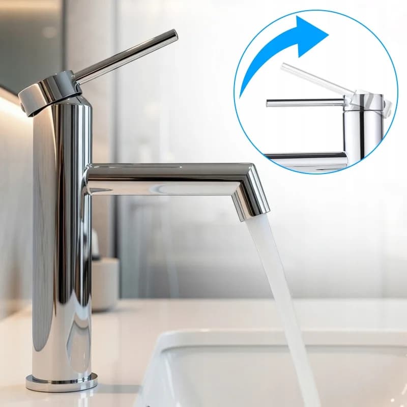 Mitigeur de lavabo bas pour vasque à poser Mika chromé – photo 8