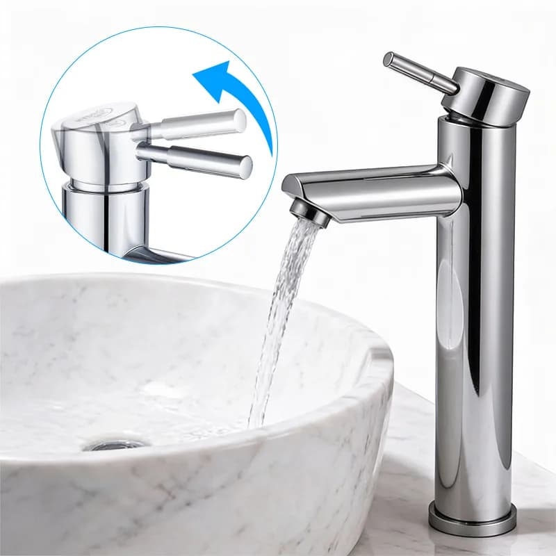 Mitigeur de lavabo haut pour vasque à poser Arley chromé – photo 7