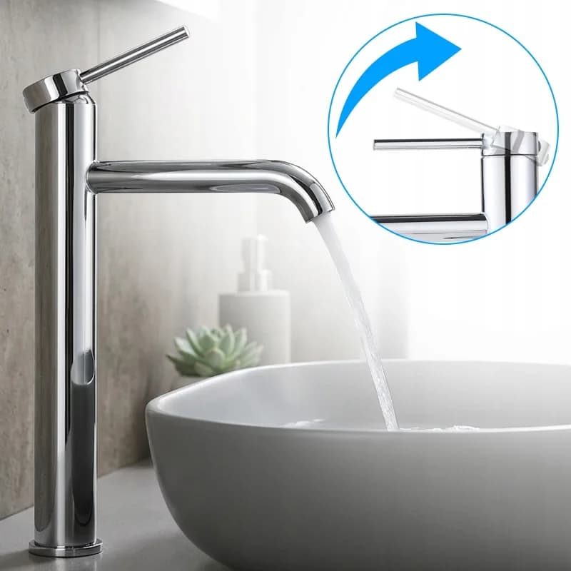 Mitigeur de lavabo bas pour vasque à poser Loki chromé – photo 8