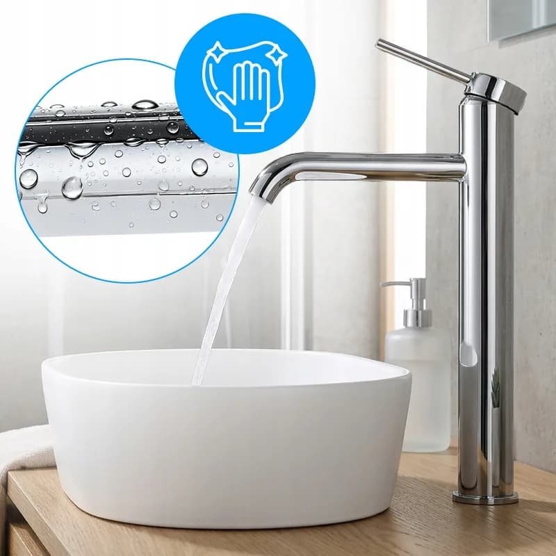 Mitigeur de lavabo bas pour vasque à poser Loki chromé – photo 7