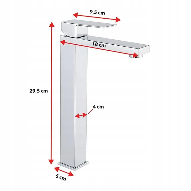 Mitigeur de lavabo haut pour vasque à poser avec aérateur F211HA chromé – photo 3
