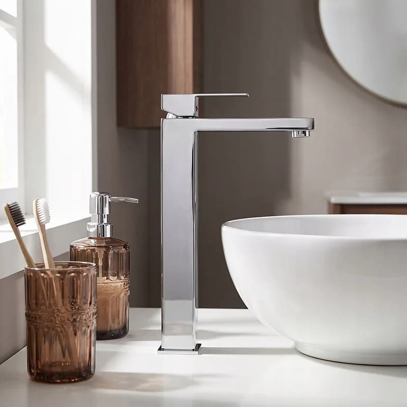 Mitigeur de lavabo haut pour vasque à poser avec aérateur F211HA chromé – photo 2