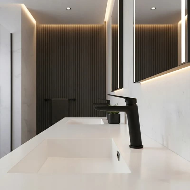 Mitigeur de lavabo bas pour vasque à poser Greta noir – photo 2