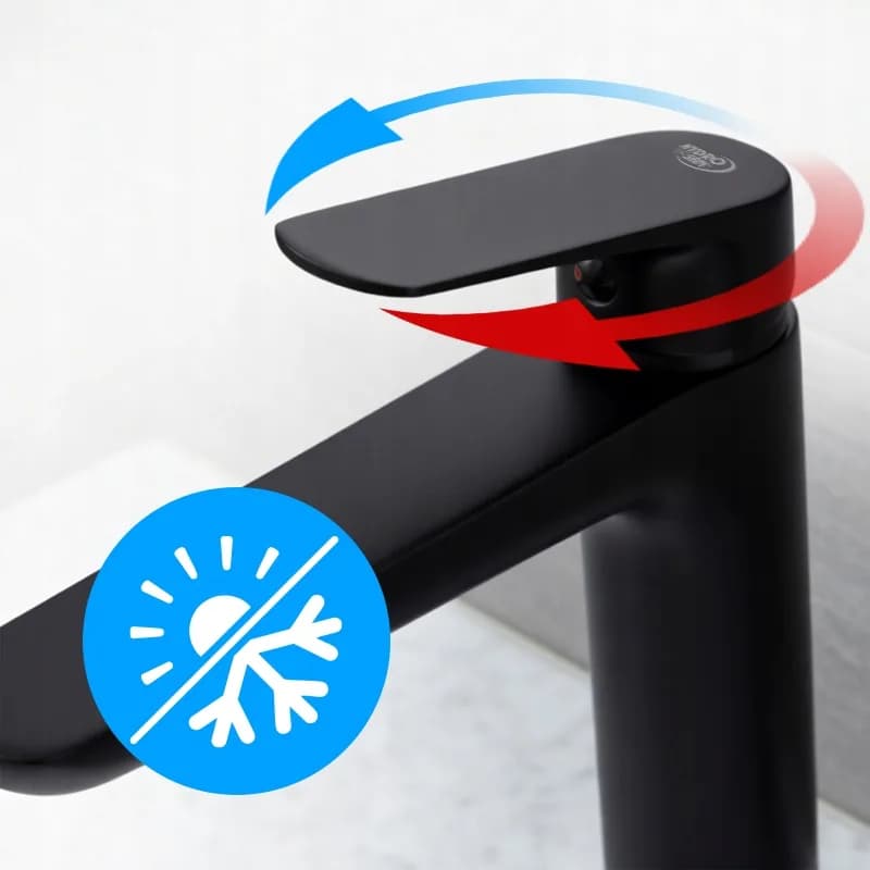 Mitigeur de lavabo bas pour vasque à poser Greta noir – photo 5