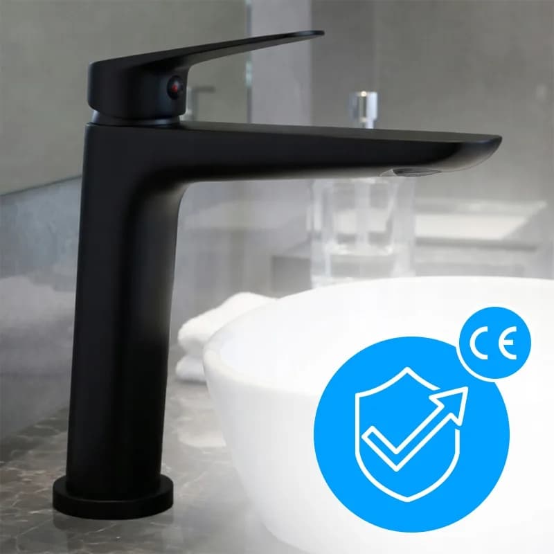 Mitigeur de lavabo bas pour vasque à poser Greta noir – photo 4