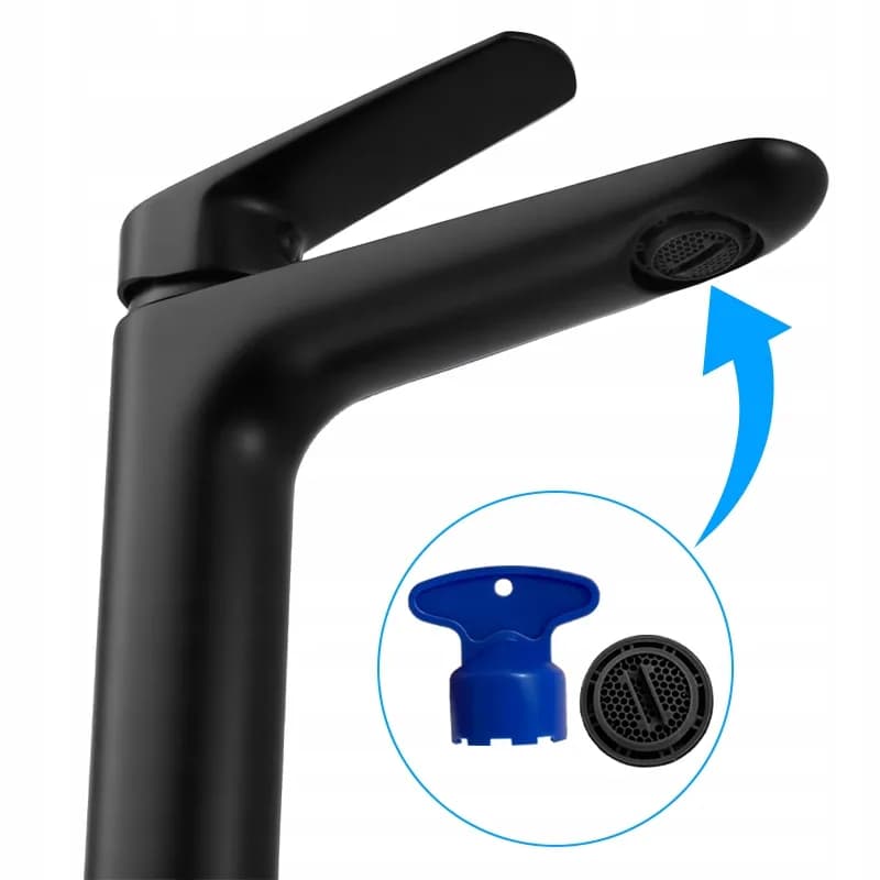 Mitigeur de lavabo bas pour vasque à poser Greta noir – photo 6