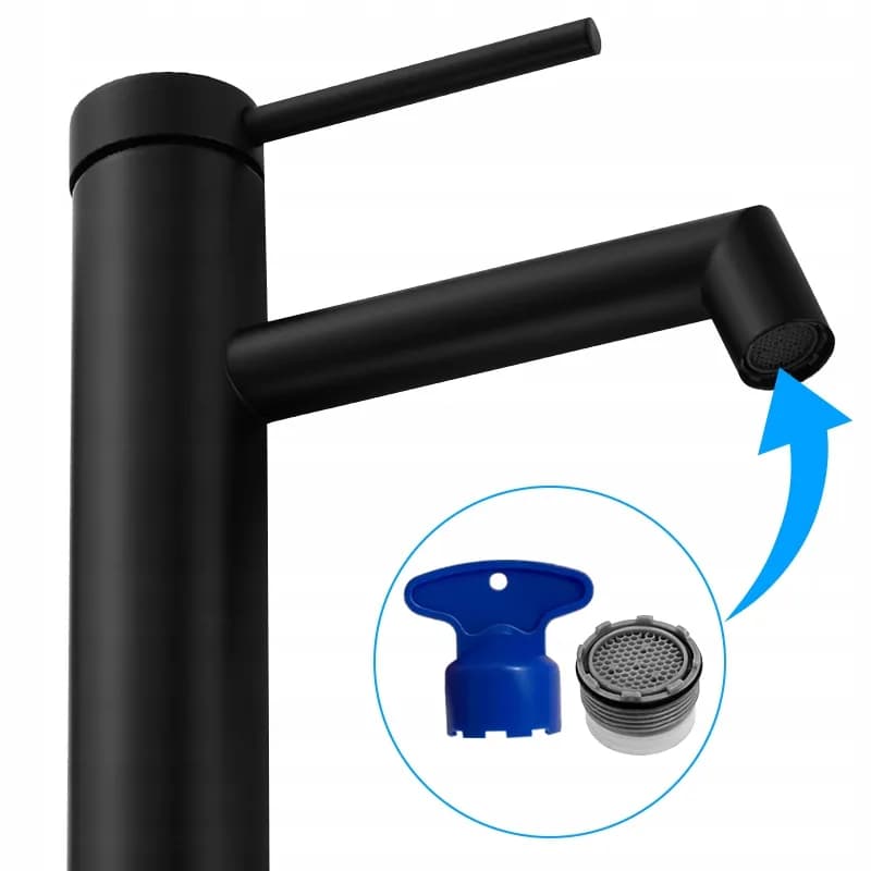 Mitigeur de lavabo bas pour vasque à poser Mika noir – photo 6