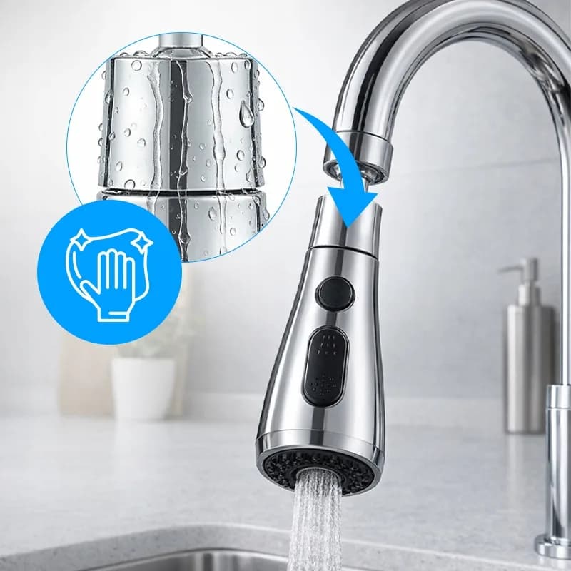 Rallonge de robinet avec aérateur 2 modes 360° PERL-2 chromé – photo 5