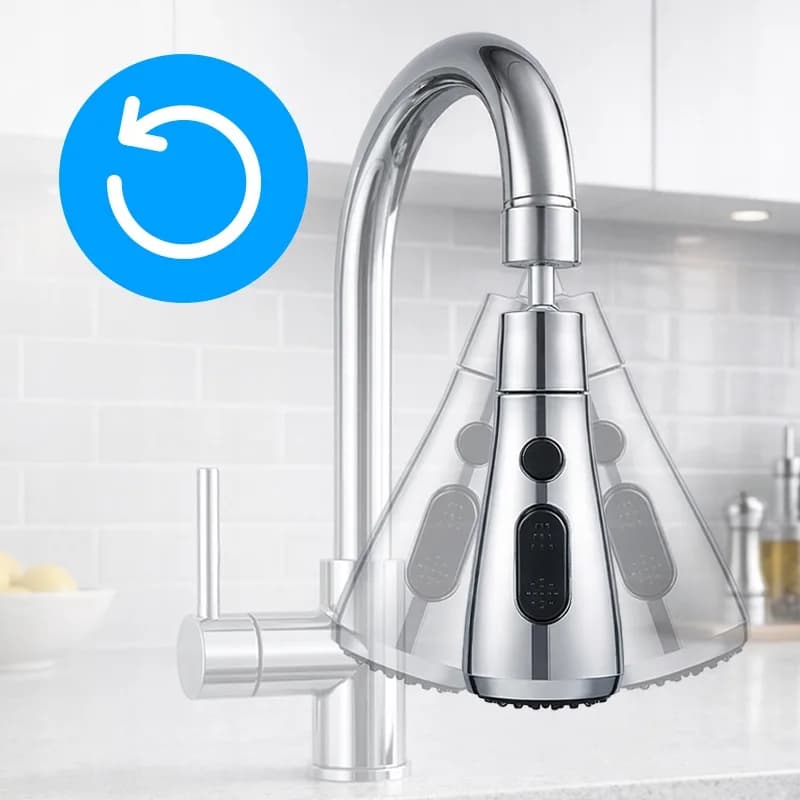 Rallonge de robinet avec aérateur 2 modes 360° PERL-2 chromé – photo 3