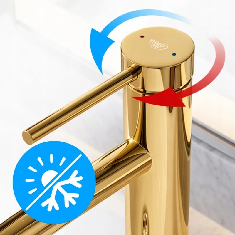Mitigeur de lavabo bas pour vasque à poser Mika doré – photo 5