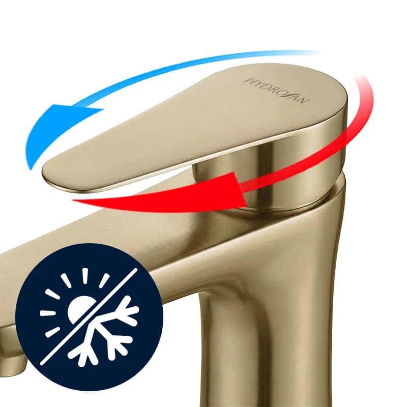 Mitigeur de lavabo pour vasque à poser Akron doré brossé (réf. 36251) – photo 7